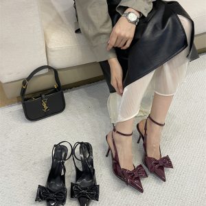2024 New Ankle Strap Bow High Heel Women's Sandals