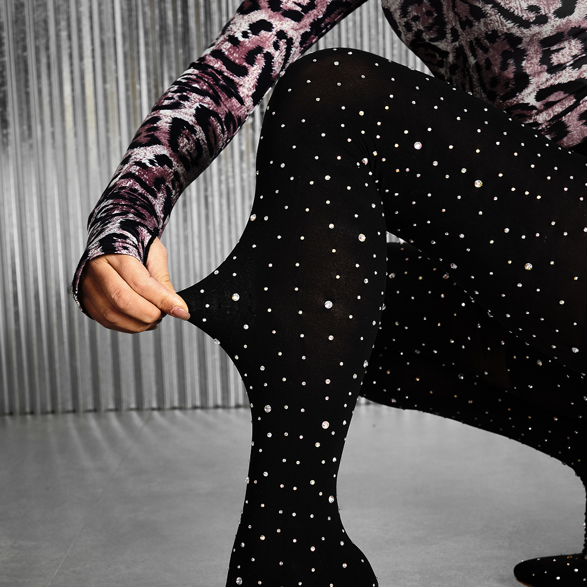 Cross-Border Supply 35-43 Sizes European and American Fashion Boots Rhinestone High Heel Stretch Pointed Toe Women's Shoes - Image 5